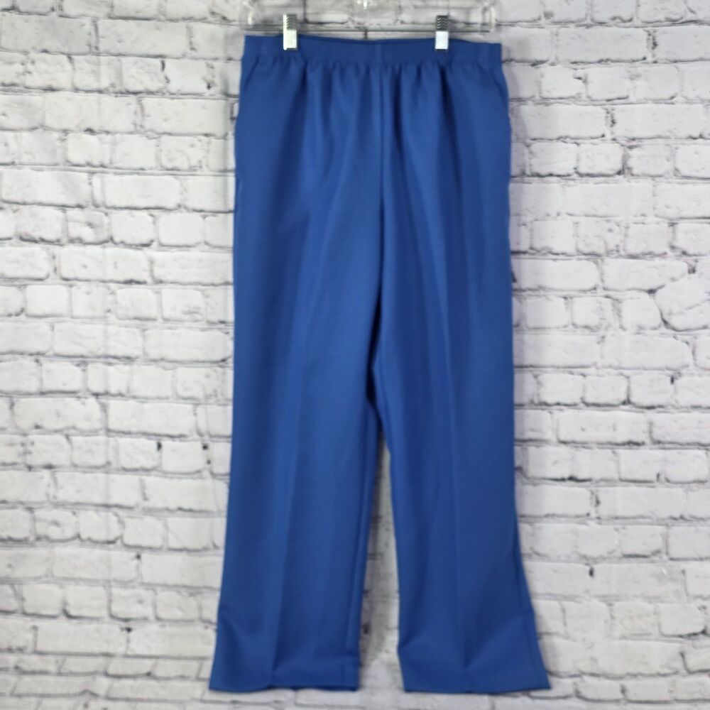 Alfred Dunner Women's Sz 8 Blue Classic Elastic Waistband  Pull On Pants
